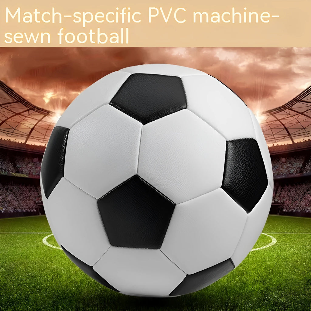 PVC machine seam football in No 4 size for 5-7 player systems, shown in a selection of colours.
