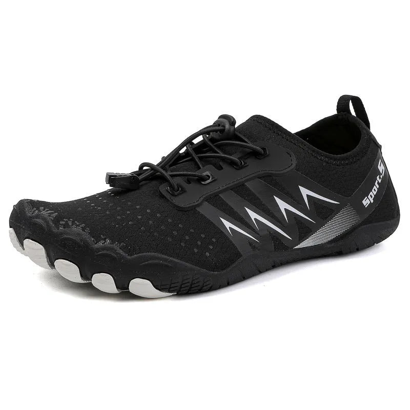 Quick-drying mesh river tracing shoes in apricot colour with low-top design and rubber sole