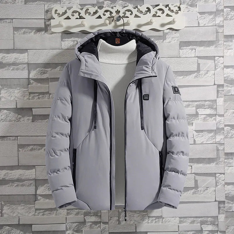 11-zone USB carbon fibre heated jacket in black with dual control