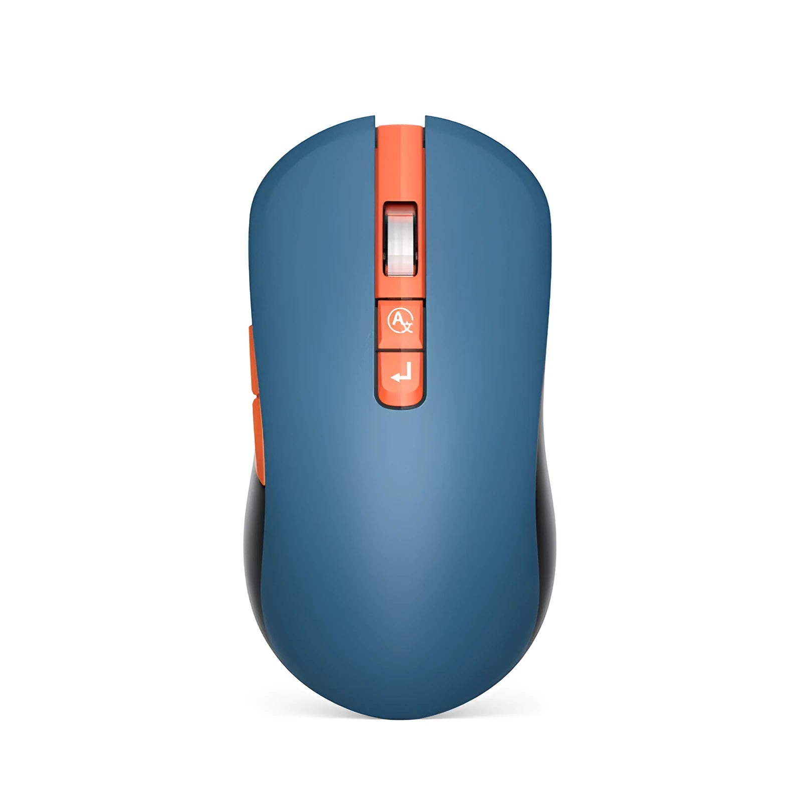IFLYTEK black wireless gaming mouse with side buttons on a mouse pad, showing USB receiver.