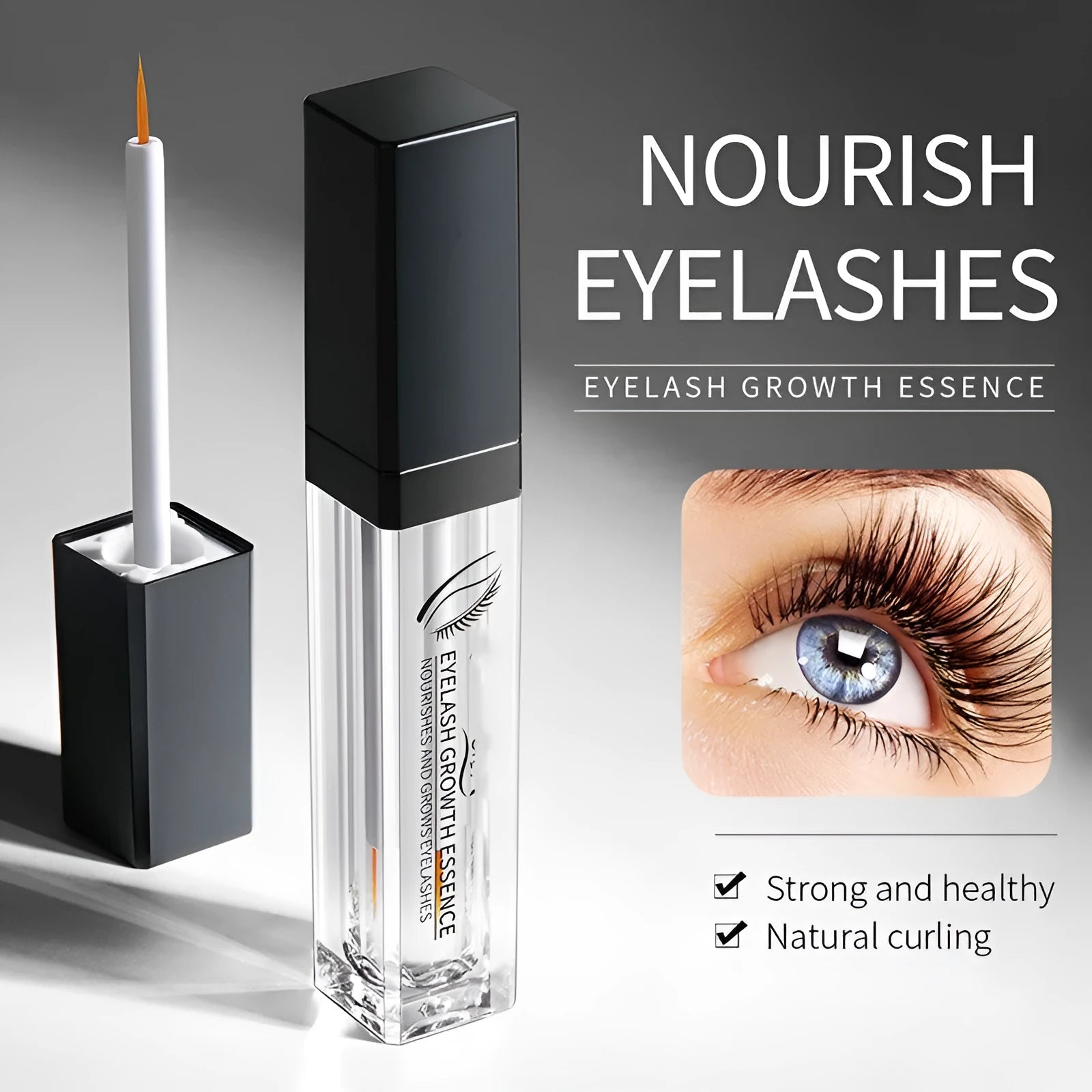 Eyelash nourishing liquid 7ml black formula for thicker, nourished lashes