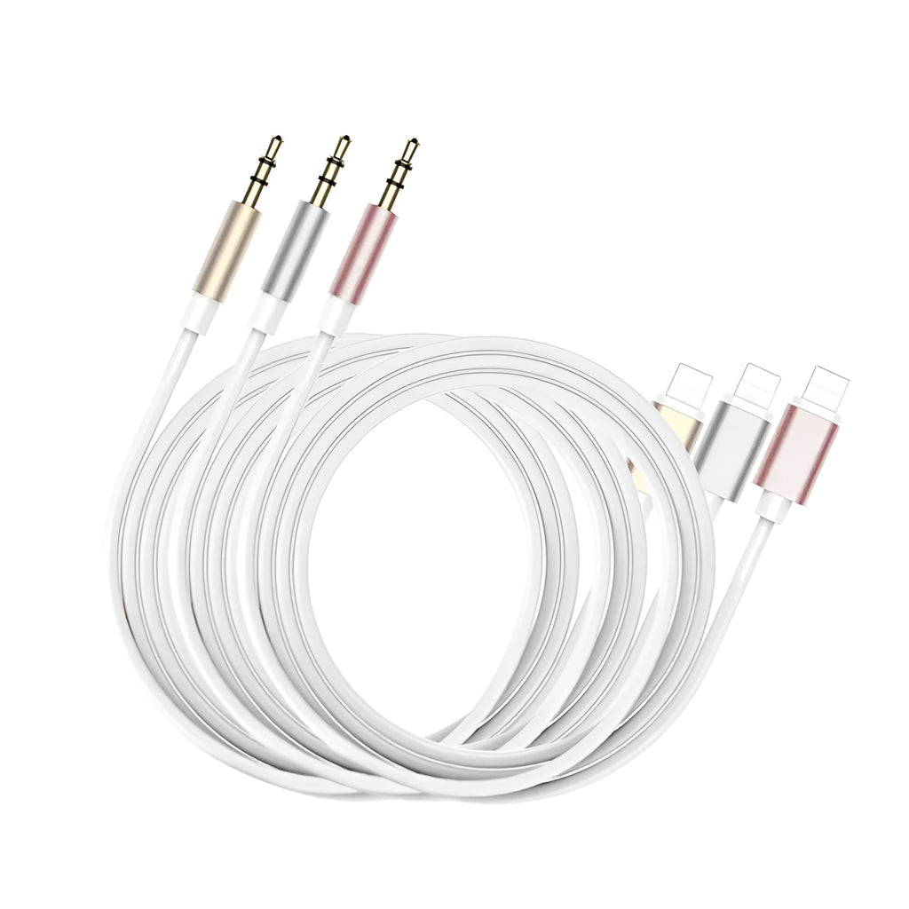 1m gold-plated mobile phone audio cable with all-metal shell in black colour
