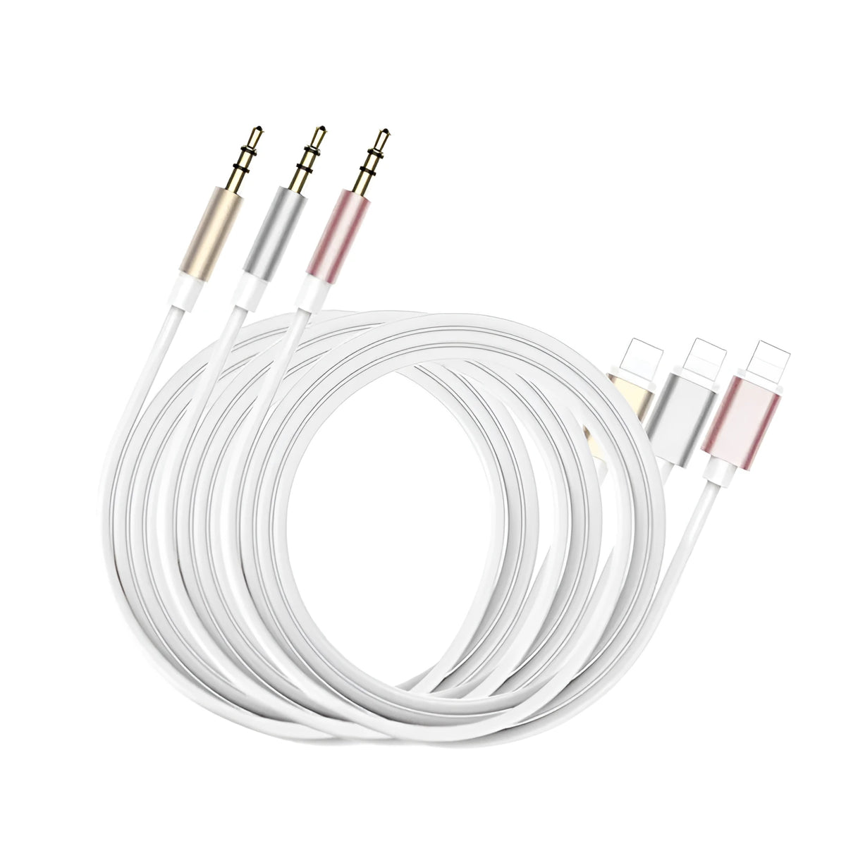 1m gold-plated mobile phone audio cable with all-metal shell in black colour
