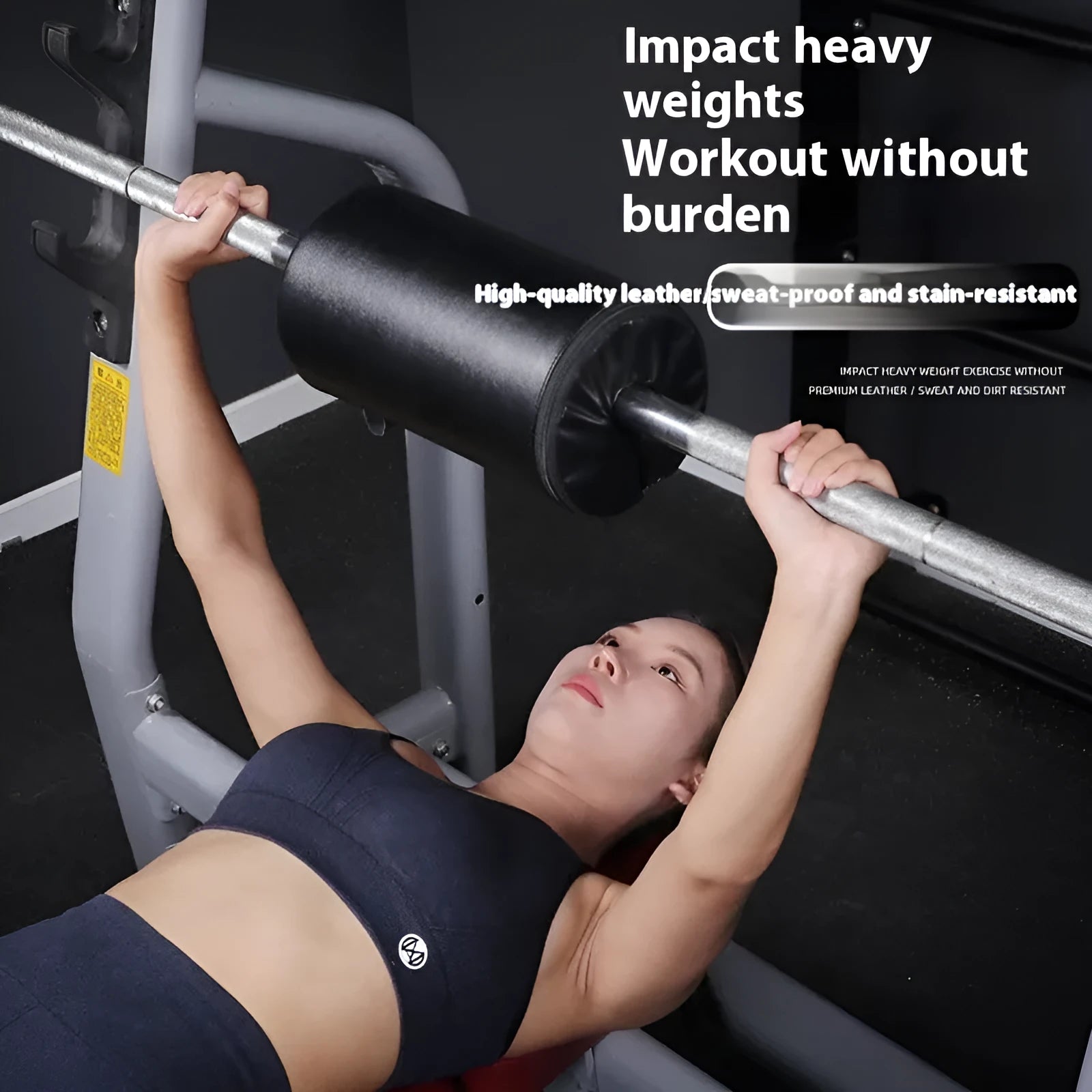 Fitness protective mat for barbell bench press and hip thrust training in square pink colour