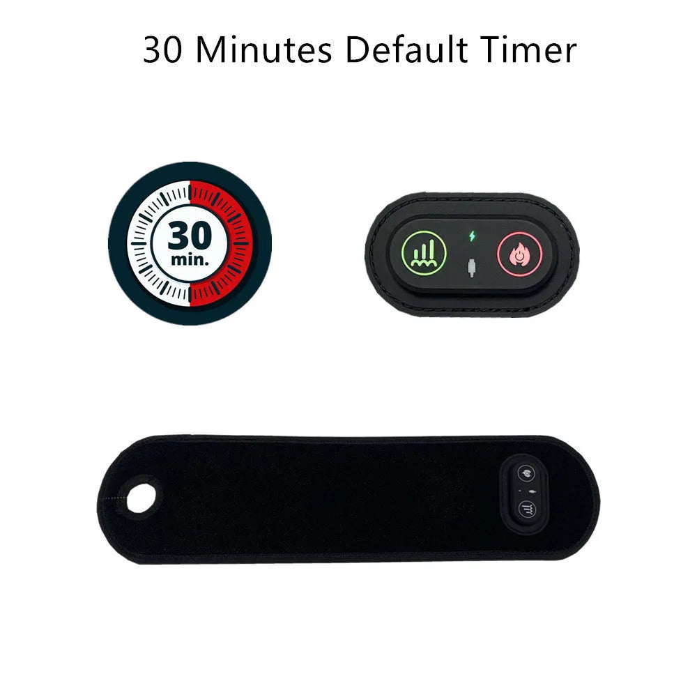 Black infrared physiotherapy wristband cloth strap with battery-powered 8W red light LEDs for home use