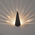 Peacock wall lamp with iron lampshade in Scandinavian style, warm light, shown in black, white, pink, blue, and gold