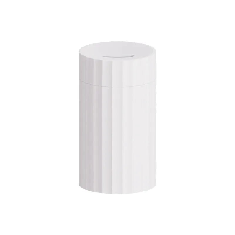 Black and white air humidifier with flame effect lighting and essential oil diffuser function