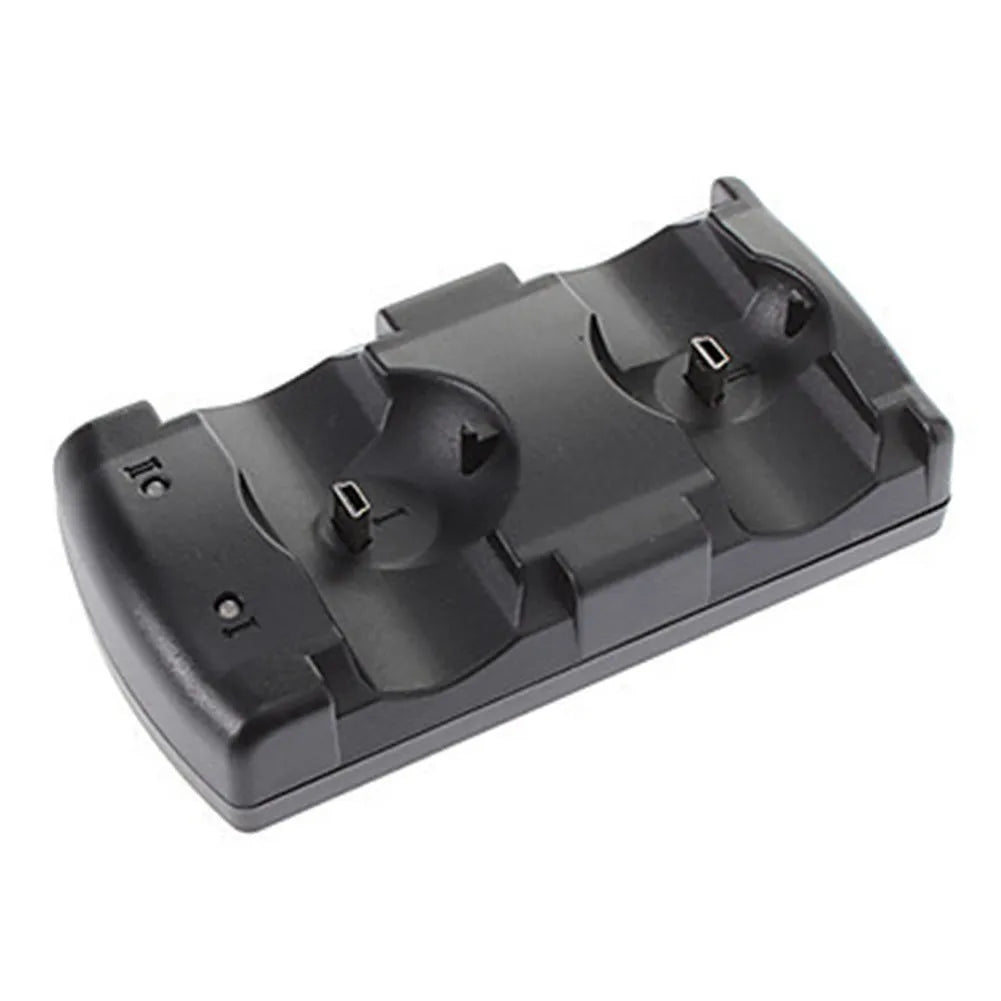 Black PS3 dual charger with charging stand for two PlayStation 3 controllers