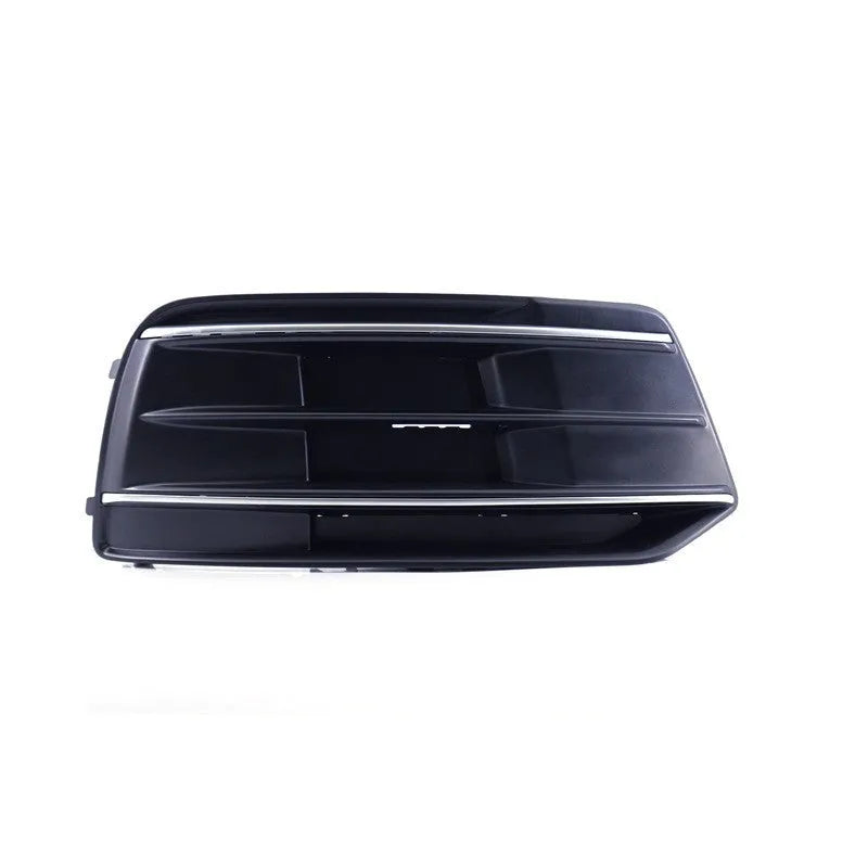 Audi Q5 front bumper lower grille and fog light frame replacement part pair, black ABS plastic.