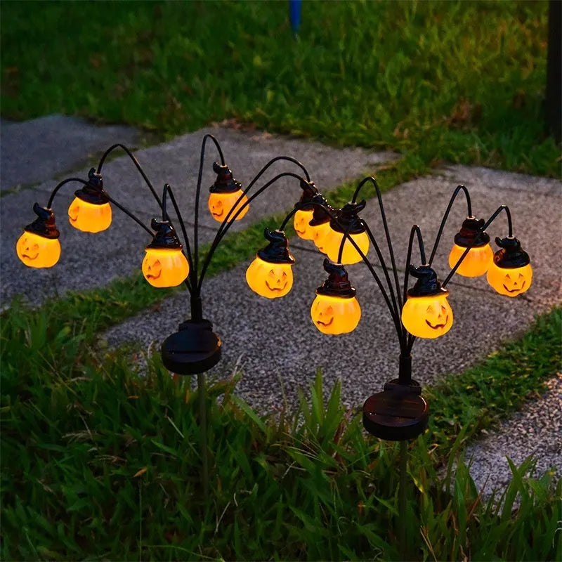 60cm solar LED outdoor lamp in pumpkin, eyeball, or skull head design with IP65 rating