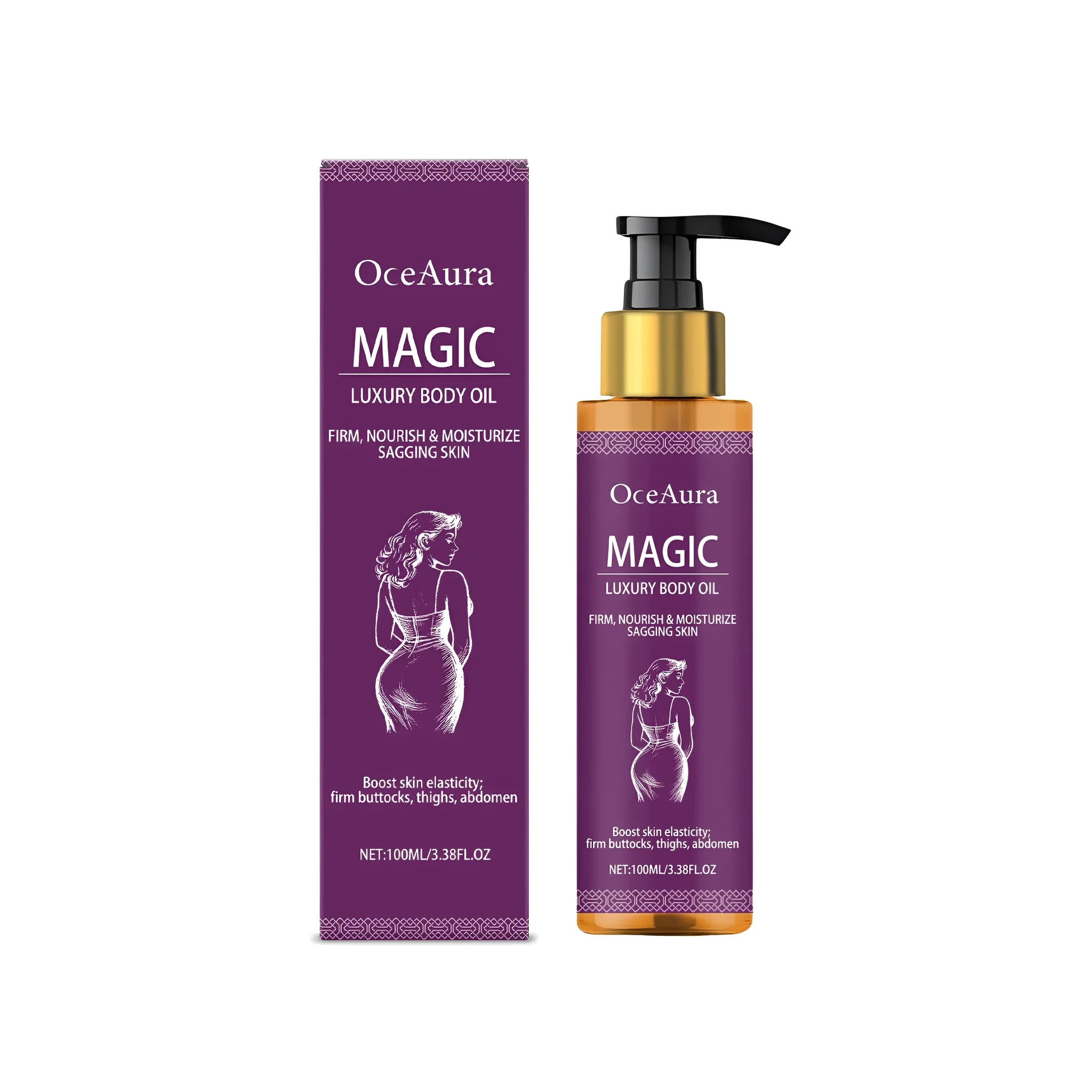 100ml bottle of luxury body oil with lavender and rose hip oils for skin moisturising