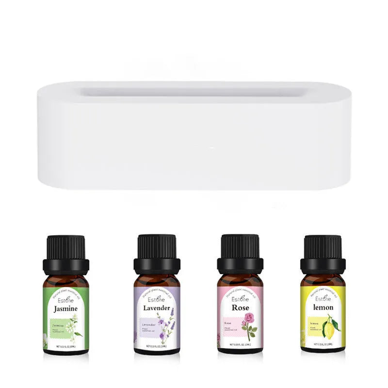 White square flame aroma diffuser with LED lights and water mist emission