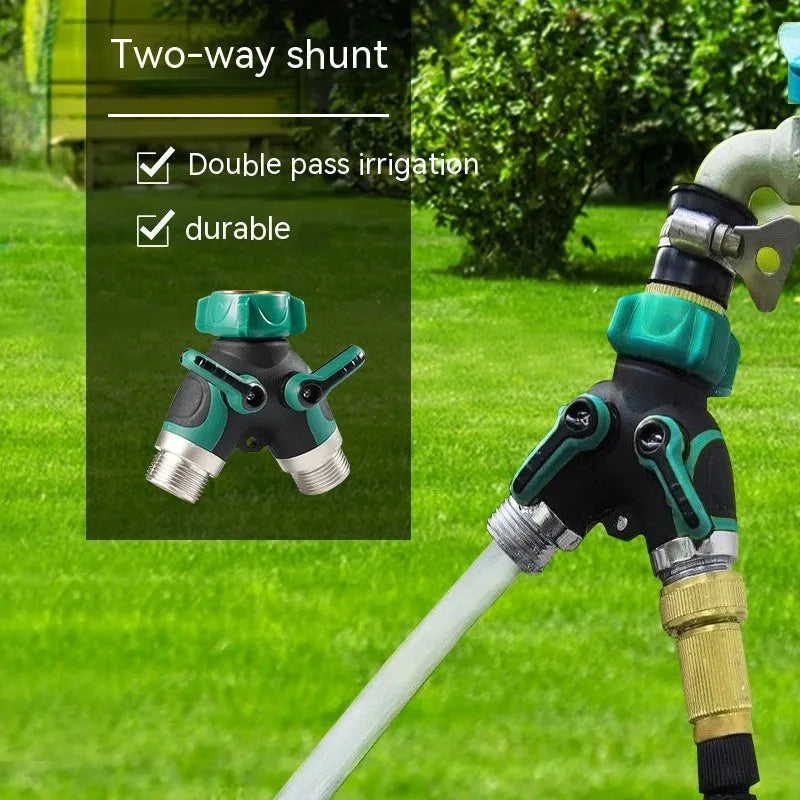 Garden zinc alloy ball valve diverter with 6 hose connection points for irrigation control