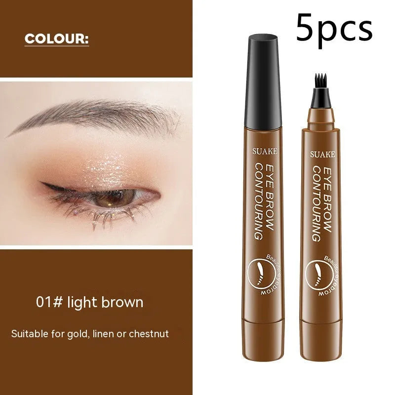 4-claw liquid eyebrow pencil in black and brown shades for waterproof long-lasting brow makeup