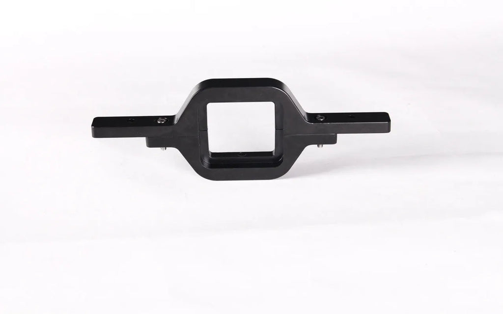 Black metal trailer hook lamp mounting bracket for off-road vehicle modification.