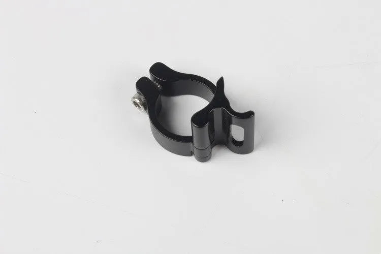 Black aluminium alloy vehicle clamp ring with steel frame measuring 28.6mm in diameter