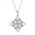 Personalised vintage inlaid zircon triangle pendant necklace on copper cross chain, adjustable 41-50cm, garland colour