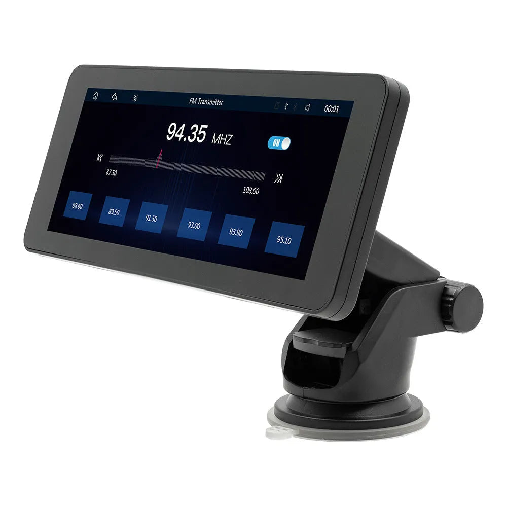 Portable wireless 6.86-inch car video player with IPS screen showing camera display