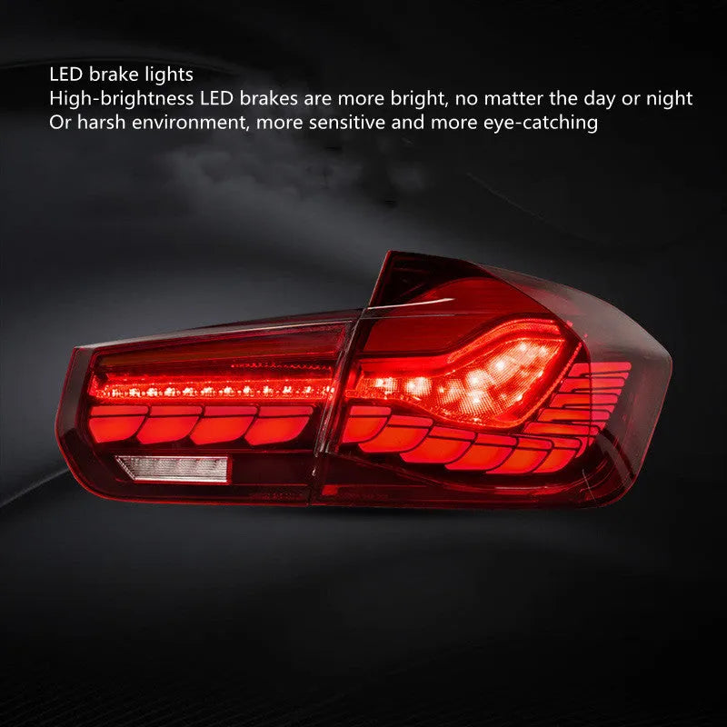 LED car taillight assembly for BMW 3 Series F30 F35, 12V 20W, red or brown mirror cover, left or right side