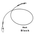 Set of green, black, and red steel wire fishing pins with double buckle ends, each 54cm long.