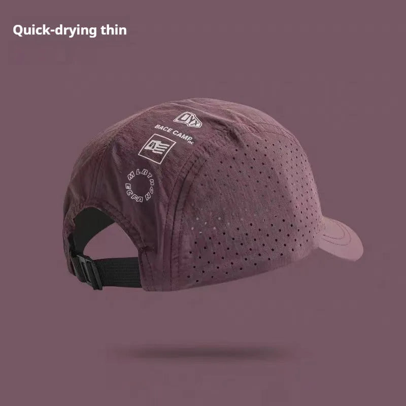 Men's grey breathable mesh baseball cap with an adjustable strap and dome crown.