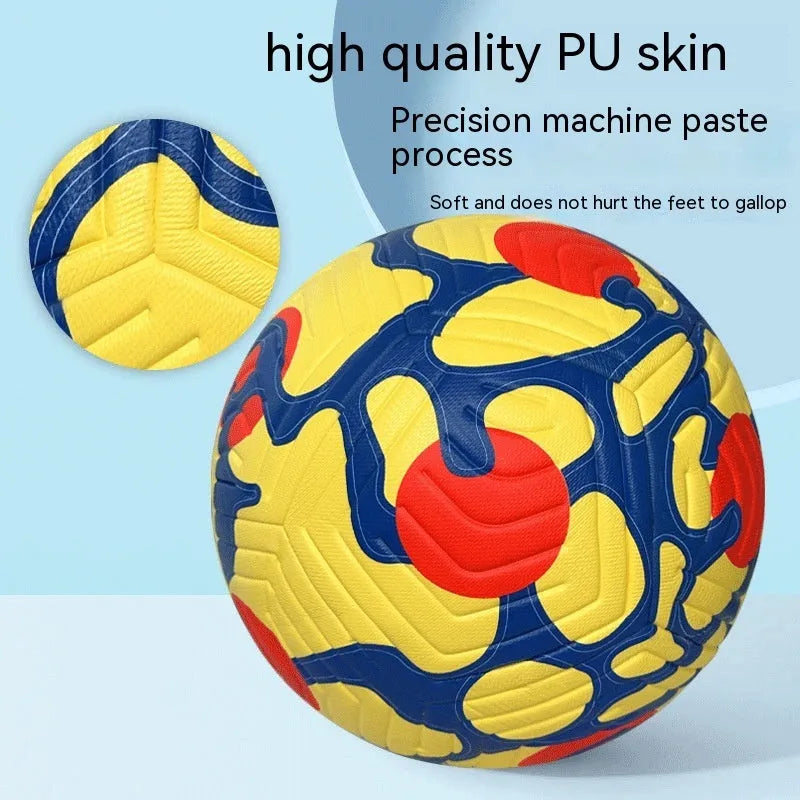PU leather hot fit football size 5 in blue red black colour with adhesive stitching