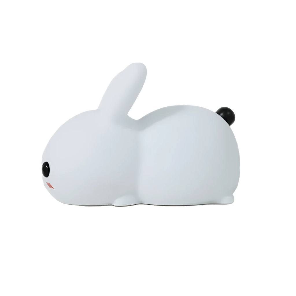 White rabbit silicone night light with touch control, warm and white LED light, 147×90×98mm
