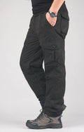 Men's thick velvet cotton overalls with wool lining in army green colour.