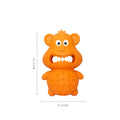 Green and yellow natural rubber squeaky dog toy for aggressive chewing large breed dogs.