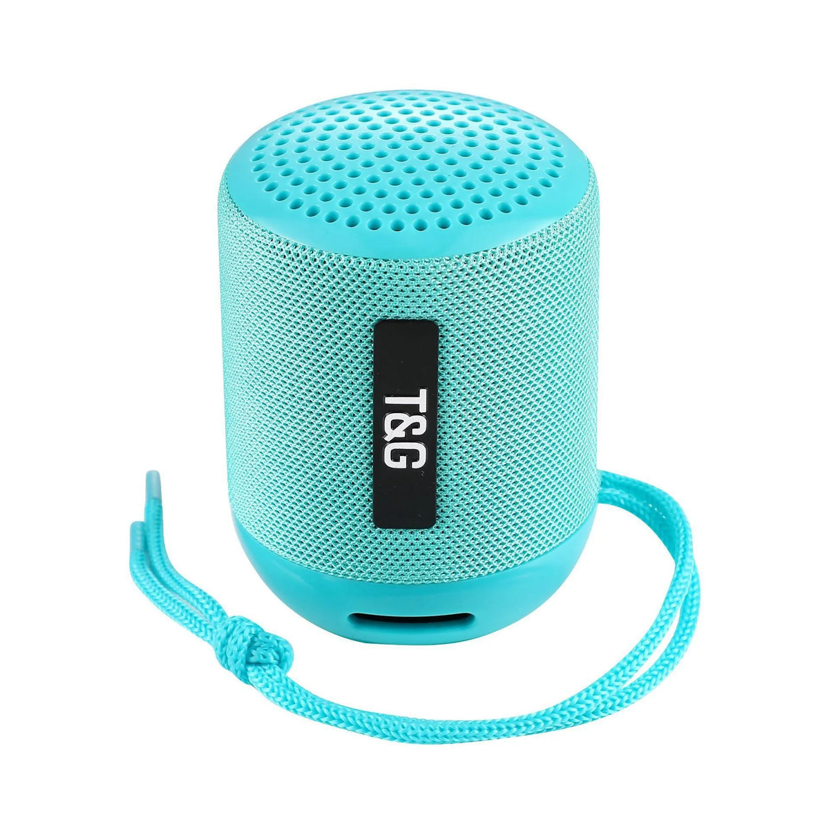 Portable wireless Bluetooth speaker in black measuring 73.4mm with USB charging