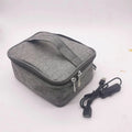 Black USB heating thermal lunch bag with Oxford cloth material and car power adapter