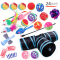 Plastic cat tunnel toy with channel design for indoor feline play in multiple colour options