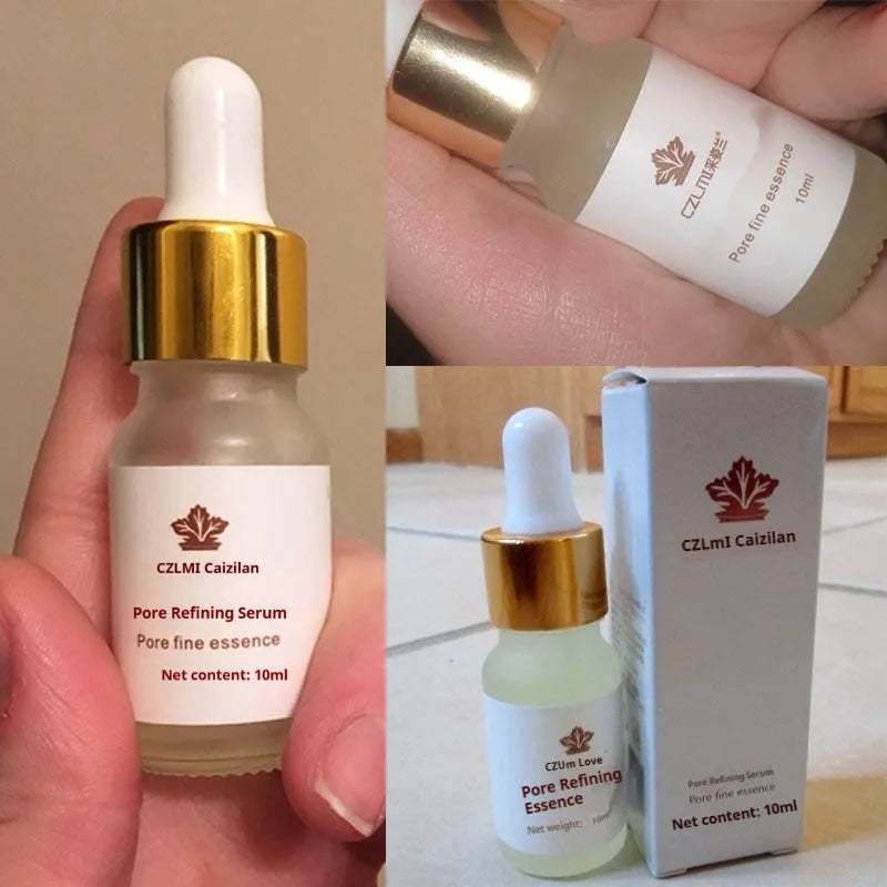 10ml white pore refining serum bottle with hyaluronic acid for daily skincare use