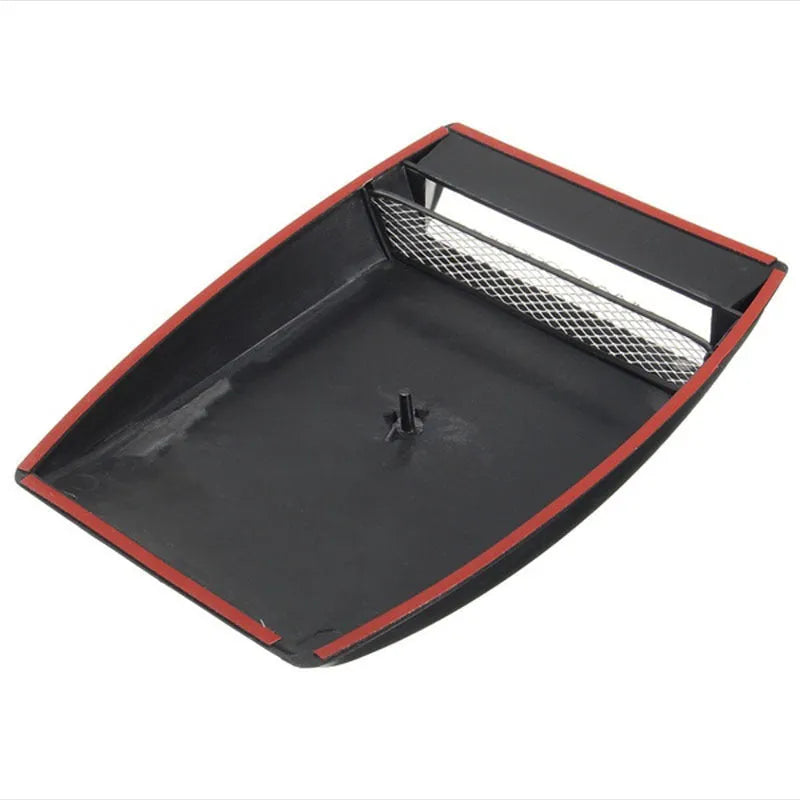 ABS simulation air vent hood sticker in black, 26x17cm, with 3D design for vehicle bonnet decoration