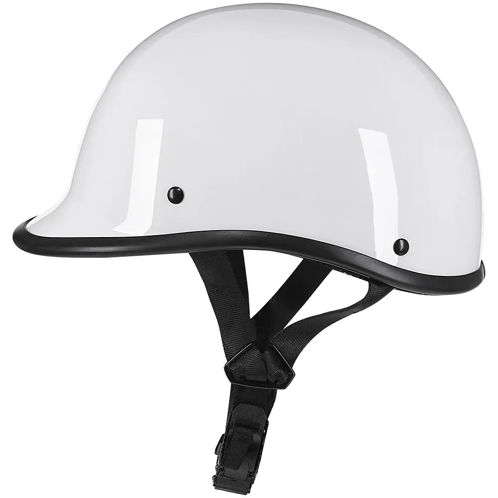 Retro motorcycle helmet in ABS shell with hand-curved construction showing colour options