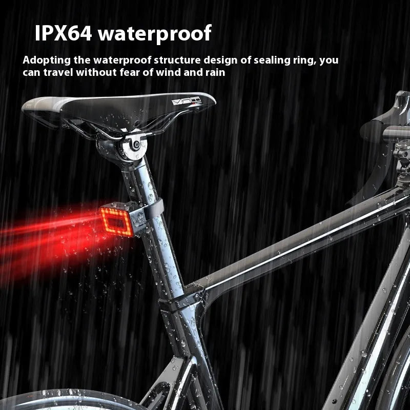 Black radar bicycle tail light with double mounting bracket on a bike seat post