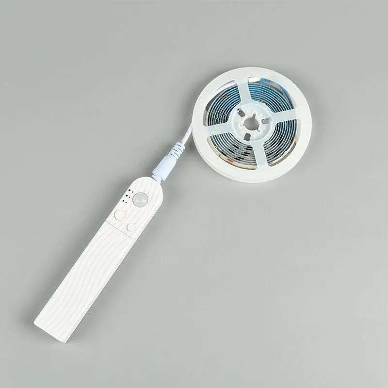LED human body induction light strip, waterproof, 1m 2m or 3m, warm white or white, for under bed sofa wardrobe cabinet