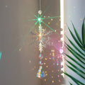 K9 crystal Christmas snowflake sun catcher pendant with AB colour in window decoration setting