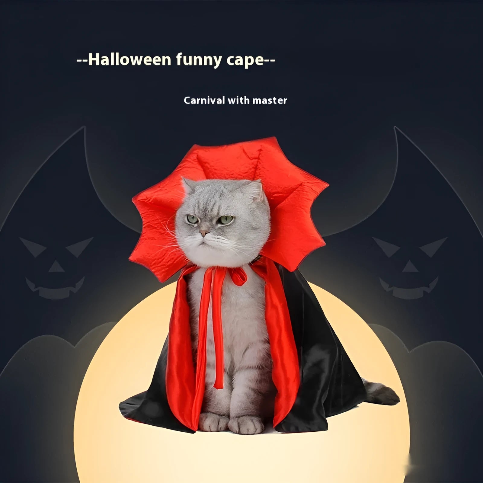 Black and red Halloween pet costume for cats and dogs with European American styling