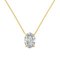 Women's sterling silver necklace with geometric oval ice flower pendant in platinum or gold finish