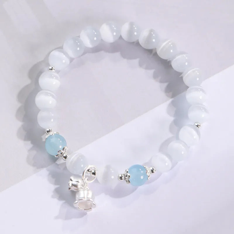 Electroplated opal beaded bracelet for women with diamond-shaped beads in various colours