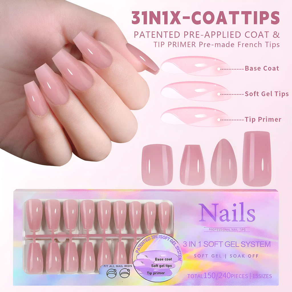 Nude seamless wear armour nail stickers removable set showing colour variations 01 through 08