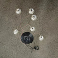 Solar wind chime LED landscape garden lamp with Morocco Golden Ball, Black Shell 6 lights, outdoor courtyard decor