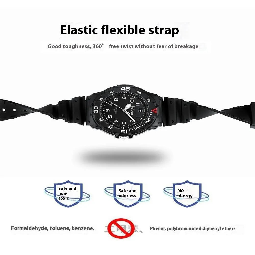 Men's sports luminous pointer quartz watch, casual style, black and blue colour option