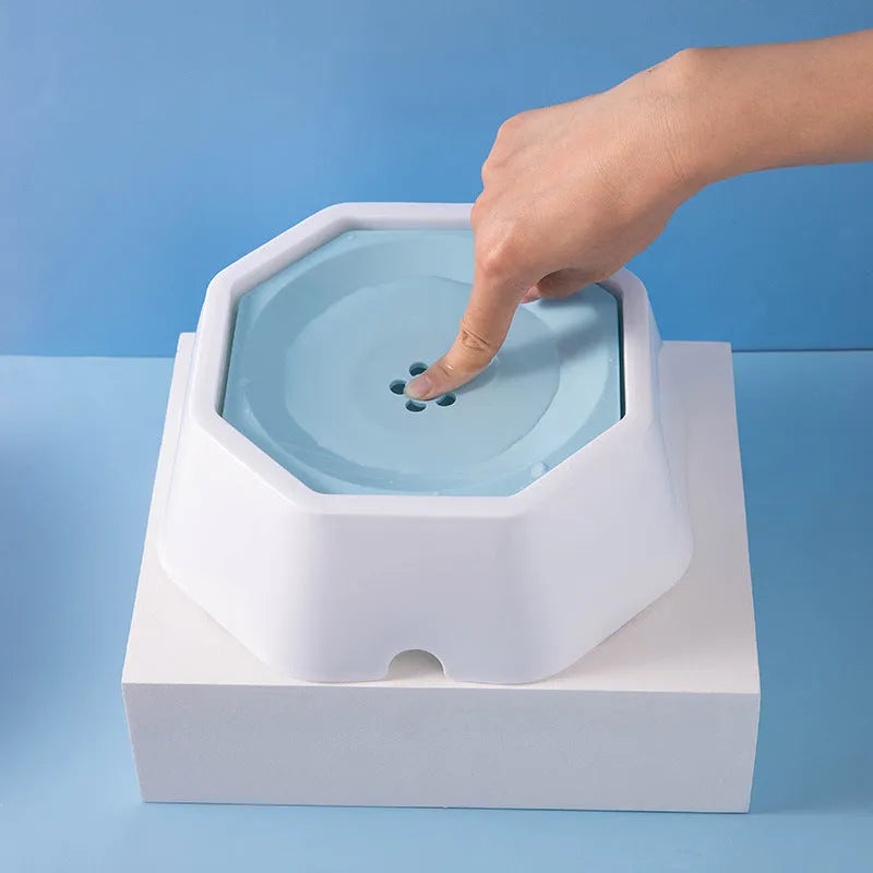 Pet cats and dogs floating water bowl PP 23x23x8cm blue colour