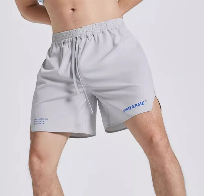Men's fitness training shorts in four colours with moisture-wicking polyester fabric
