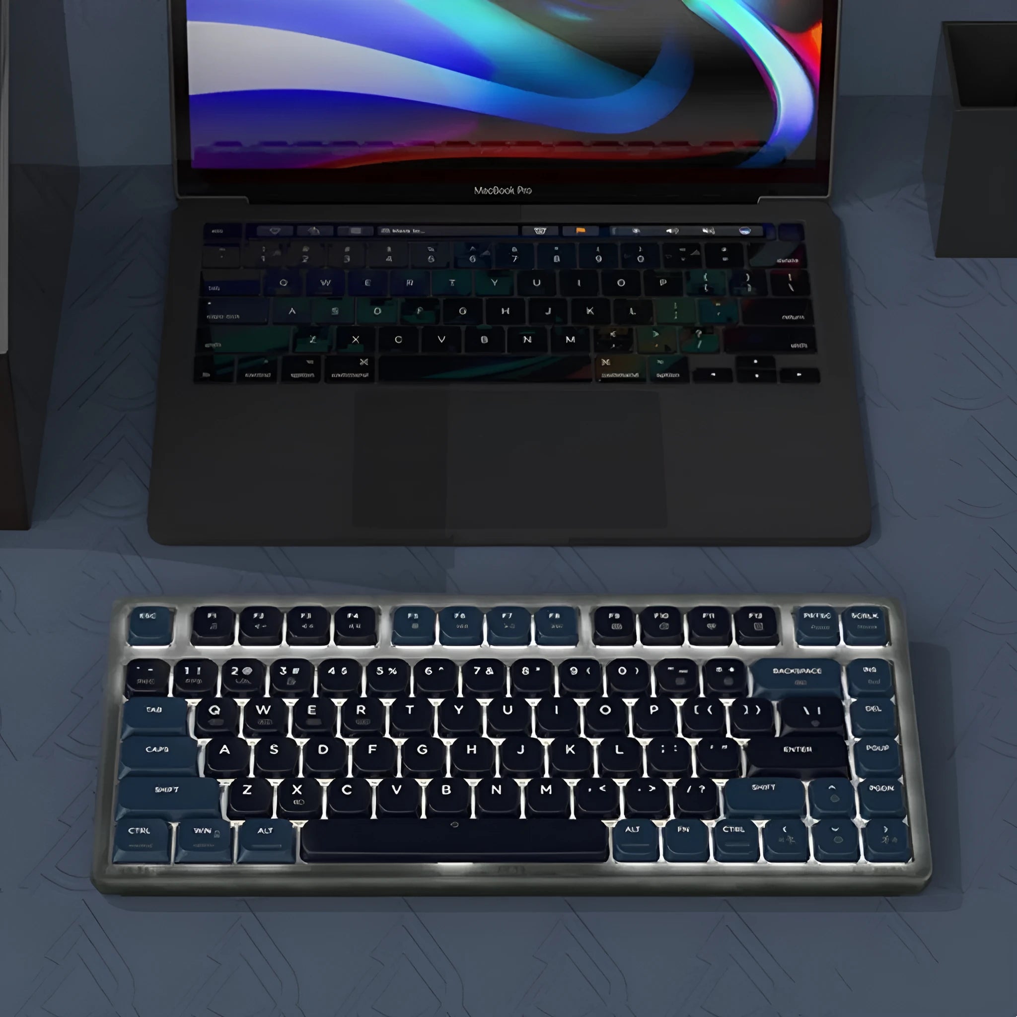 Ajazz AK832PRO three-mode mechanical keyboard with colour screen in green or tea colour options