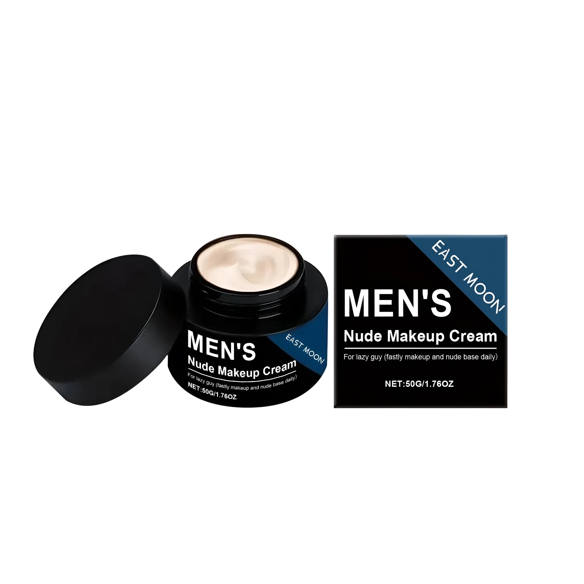 Men's nude makeup cream in 50g container with shea butter for natural daily coverage