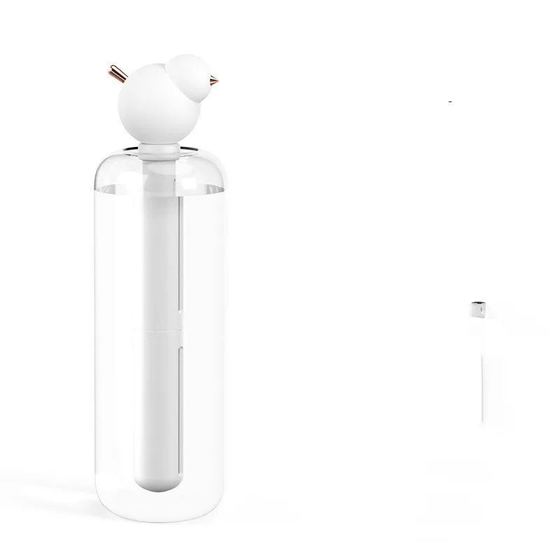 Mini USB ultrasonic humidifier, columnar deer antler design, 84x47x233mm, 1 litre tank, Fawn White