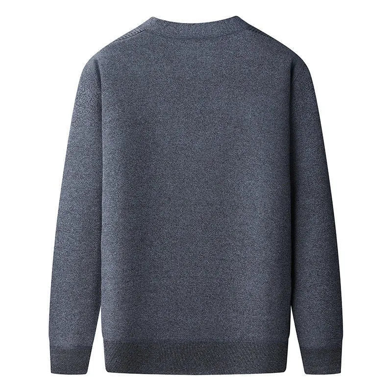 Men's dark grey batwing sleeve cardigan sweater for plus size autumn and winter wear